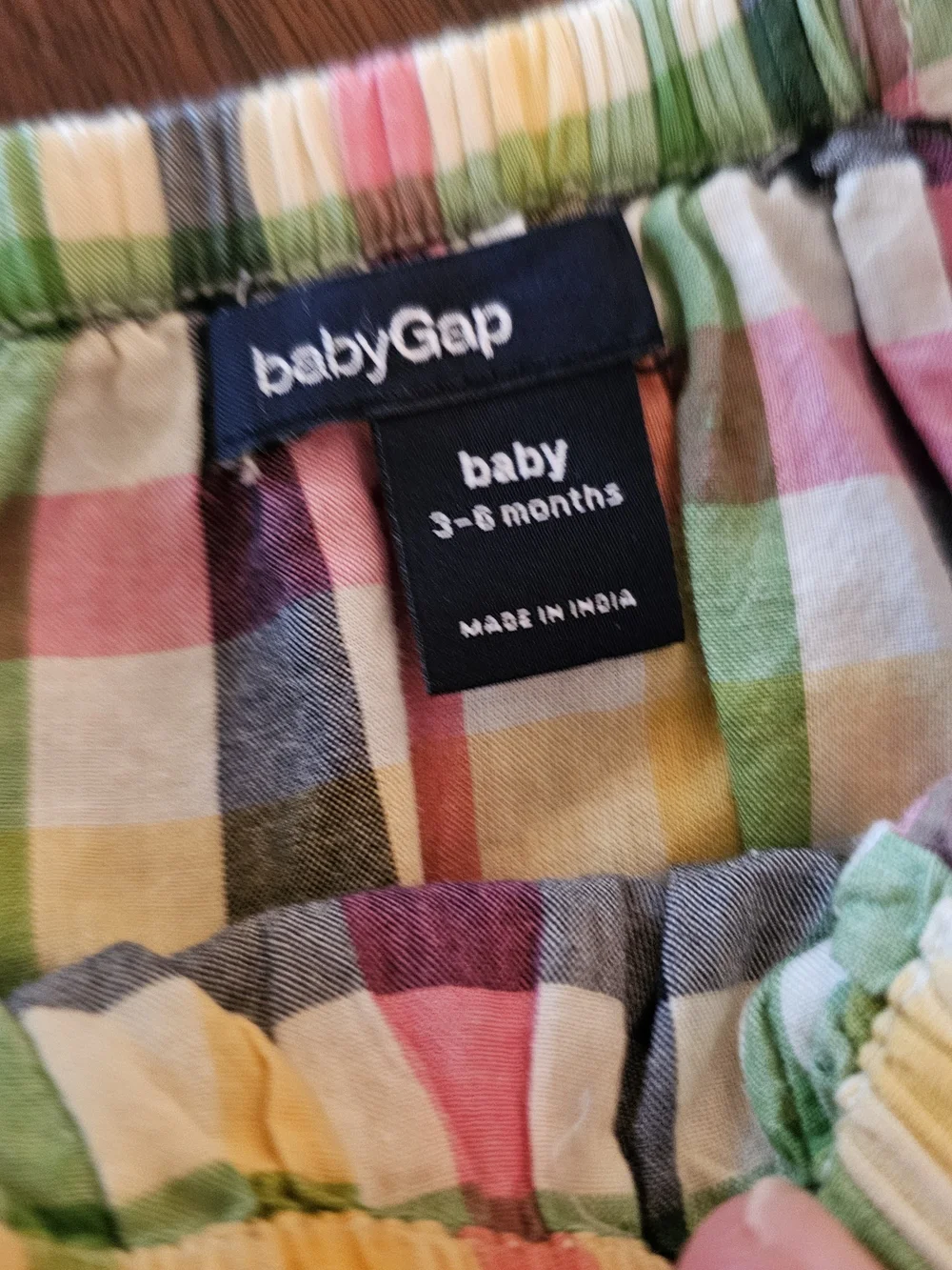 GAP Baby Girls Adorable Multicolor Pastel Gingham Romper 3/6M